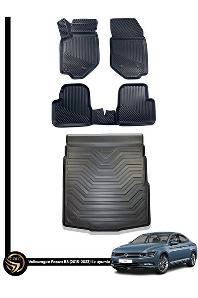 Leader Volkswagen Passat B8 Paspas 2015 Sonrası Bagaj Havuzu 3d İkili Set