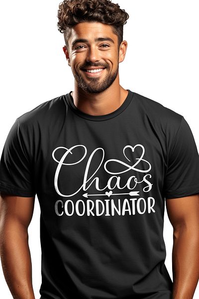 StoryGift Romania Men's T-shirt for those who coordinate chaos with print on the front, 100% Cotton, Black, STG
