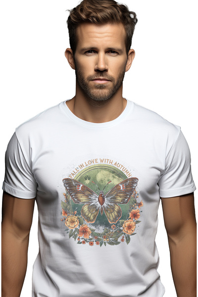 StoryGift Romania Tricou bărbătesc cu mesaj în engleză Fall In Love With Autu...