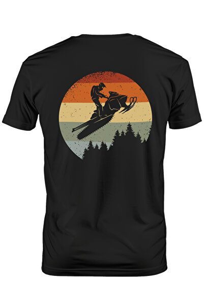 StoryGift Romania Tricou bărbătesc cu imprimeu sport, curcubeu, pădure, snowmobil, cască, rucsac, cu imprimeu pe Spastg