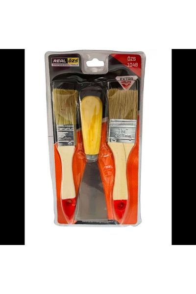 Real Özs Cutting Brush and Spatula Set 3 Pieces
