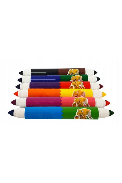 zola Set 6 carioci, cu 2 capete, 12 culori diferite, 14.5 cm