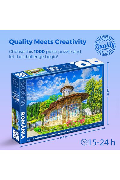 D-Toys Voronet Monastery - Adult Puzzle 1000 pieces - Images from Romania