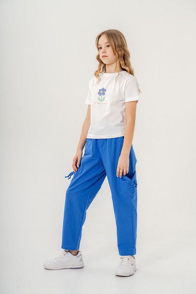 Harika KIDS Girl's Cotton T-Shirt and Linen Trousers Summer Suit 6-9 Years
