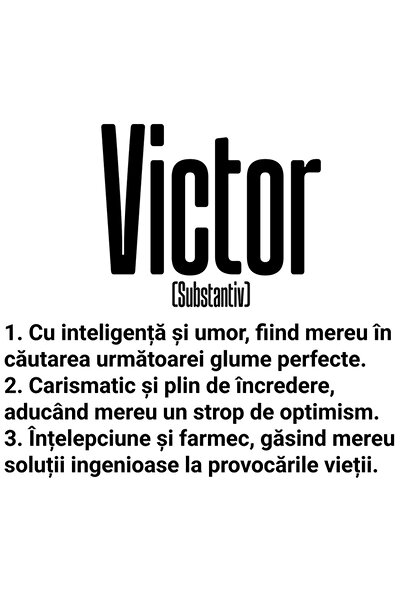 StoryGift Romania Sticker Eticheta 50CM Cu Numele Victor, Inteligenta, Umor, ...