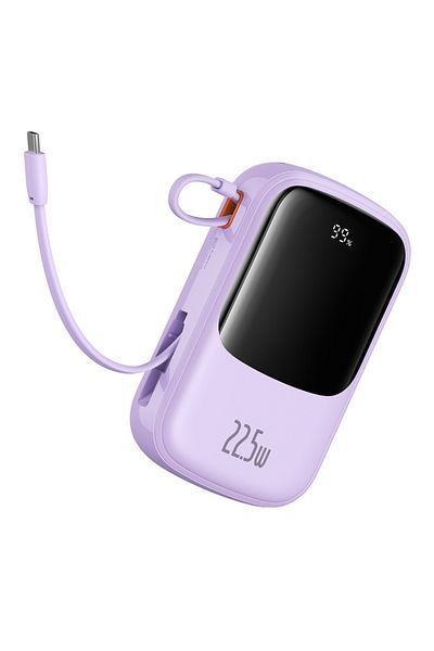 Baseus External Battery with Digital Display, Type 20000mAh, 20W, with Cable USB-C, 3A, Q-C,pow Pro, Purple