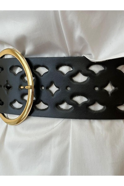 GREEY gold tokali lazer delikli kemeri