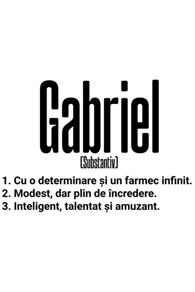 StoryGift Romania Sticker Autocolant 70CM Cu Numele Gabriel, Determinare, Mod...