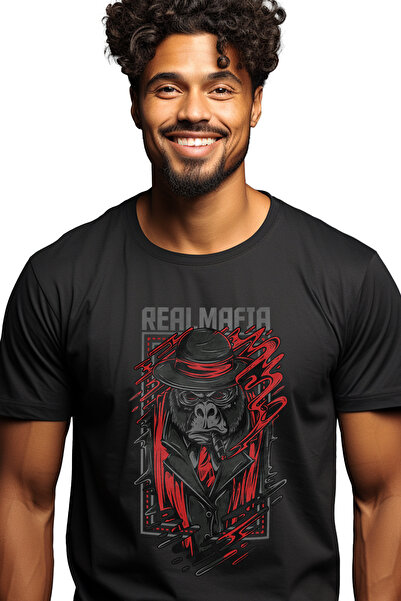 StoryGift Romania Tricou Barbati Cu Portret Gorila Eleganta Tinuta mafie Pala...