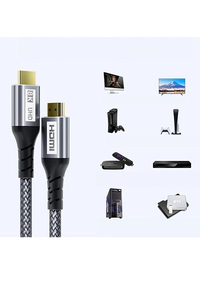 Guardian High Speed HDMI 2.1 Cable, 8K, Compatible with Xbox PS5 TV, 3 m