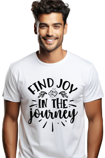 StoryGift Romania Tricou bărbătesc cu inimioare și textul „găsește bucurie în...