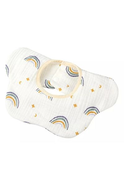 OEM Flower Type Bib, Cotton, for Children 0-12 Months, Waterproof, with Staples,