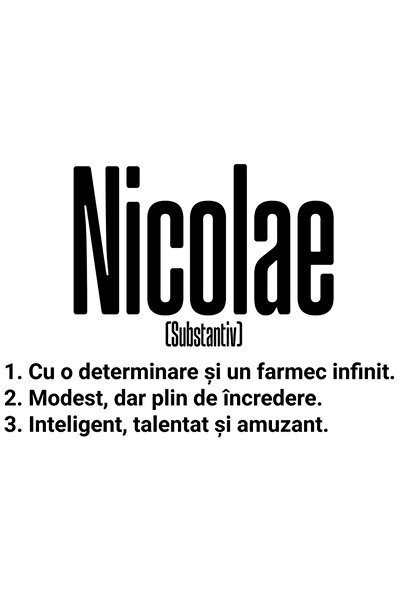 StoryGift Romania Sticker Eticheta 40CM Cu Numele Nicolae, Determinare, Modes...