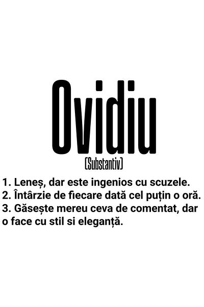 StoryGift Romania Sticker Eticheta 50CM Cu Numele Ovidiu, Amuzant, Lenes, Haios, Funny, Personalizat, Cadou cu M