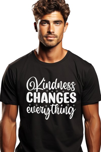StoryGift Romania Ανδρικό T-shirt με μήνυμα «Η καλοσύνη αλλάζει τα πάντα» και...