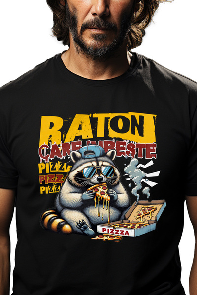 StoryGift Romania Tricou bărbătesc cu imprimeu Raccoon Animal cu pălărie Who ...