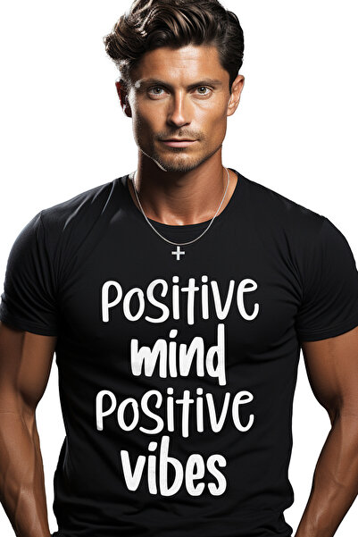 StoryGift Romania Tricou Barbati cu textul in limba engleza "Positive mind, p...