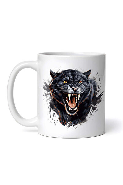 OEM Cană albă personalizată, atacuri Pantere Negre, INOVATIX®. 330ml