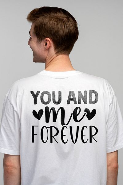 StoryGift Romania Men's T-shirt for lovers with the message "You and me forever" - you with me for all STG