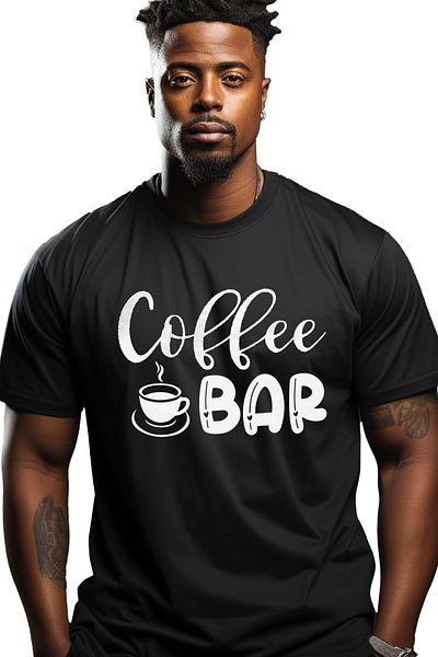 StoryGift Romania Men's T-shirt for those who frequent cafes - coffee with print on the back, 100%