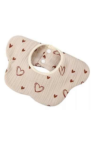 OEM Flower Type Bib, Cotton, for Children 0-12 Months, Waterproof, with Staples,