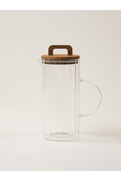 Minihol Carle Borosilikat Cam Akasya Kapaklı Sürahi (1300 ML)