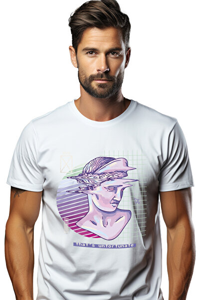 StoryGift Romania Tricou personalizat pentru bărbați cu statuie abstractă și ...