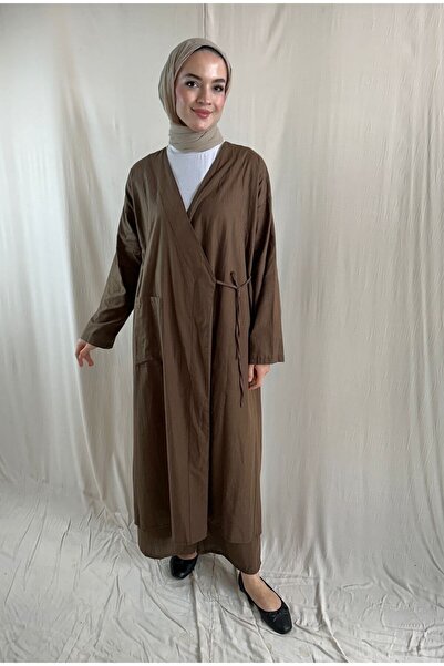 Motto Collection Kahve Keten Kaftan