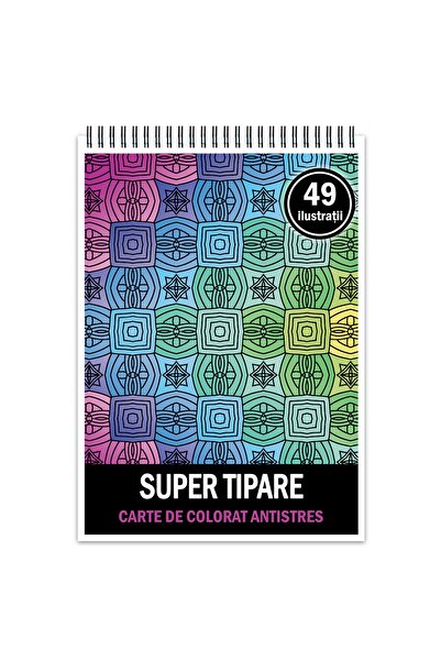 Legendary Gifts Carte de colorat antistres, 49 de ilustrații Super Tipare, Fo...