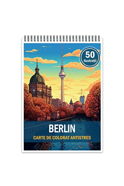 Legendary Gifts Carte de colorat antistres, 50 de ilustrații Berlin, Format: A4