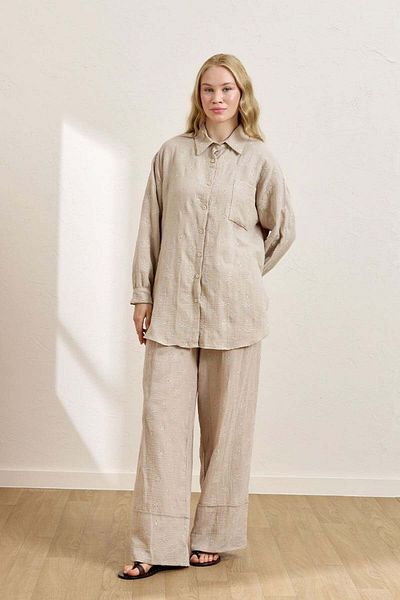 Ceylan Otantik Mink Scalloped Muslin Shirt