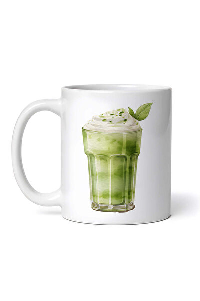 OEM Cană albă personalizată, ceașcă de cafea verde cu frișcă, INOVATIX®. 330ml