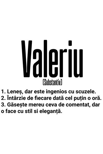 StoryGift Romania Sticker Adeziv 90CM Cu Numele Valeriu, Amuzant, Lenes, Haio...