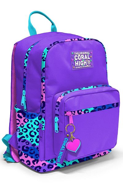 Coral High 4-Piece School Bag Set (School Bag, Nutrition, Pen Holder, Water Bottle)