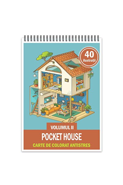 Legendary Gifts Carte de colorat antistres, 40 de ilustrații, Casă de buzunar - Volumul II, Format: A4,