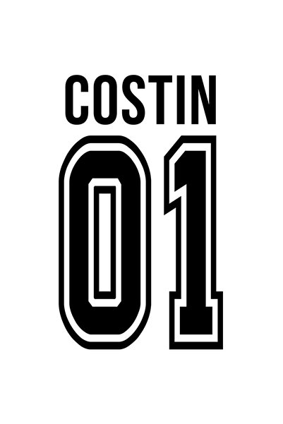 StoryGift Romania Sticker Adeziv 90CM Cu Textul Costin, si Numarul 01, Cel Ma...