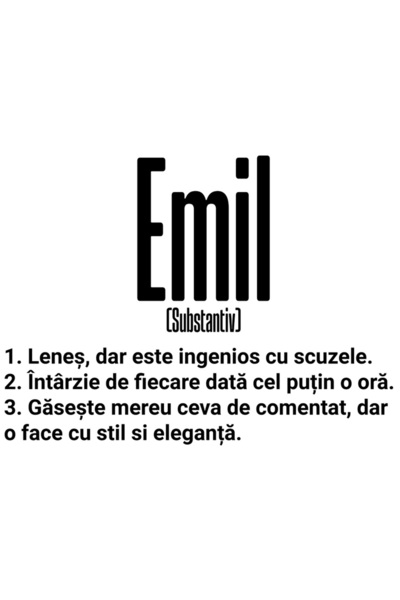 StoryGift Romania Sticker Eticheta 50CM Cu Numele Emil, Amuzant, Lenes, Haios...