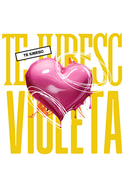 StoryGift Romania Sticker Autocolant 70CM Te Iubesc Violeta, Dragoste, Inima,...