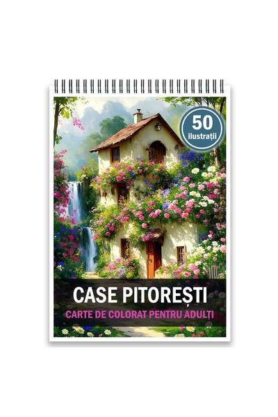 Legendary Gifts Βιβλίο ζωγραφικής για ενήλικες, 50 εικόνες, γραφικά σπίτια, 1...