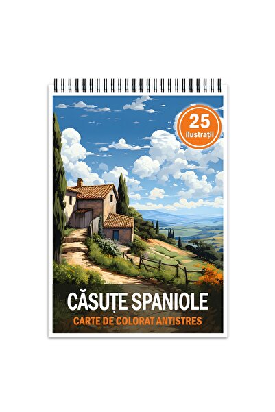 Legendary Gifts Carte de colorat antistres, 25 de ilustrații cu căsuțe spanio...