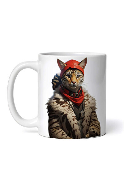 OEM Cană albă personalizată, Panteră cu haină, INOVATIX®. 330ml