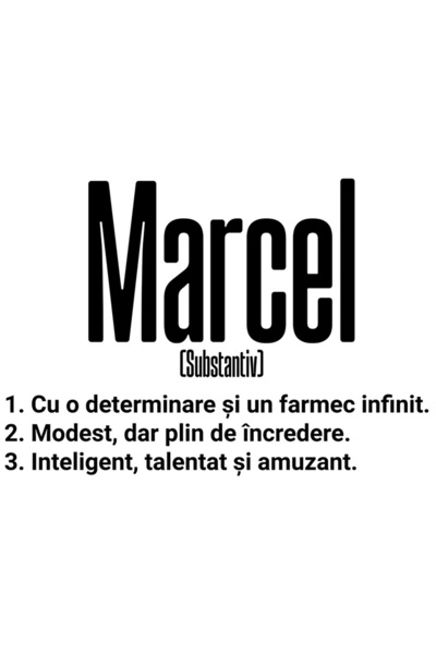 StoryGift Romania Sticker Adeziv 90CM Cu Numele Marcel, Determinare, Modest, ...