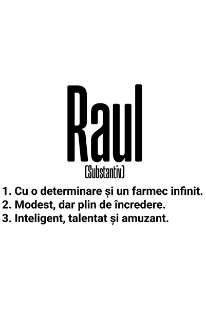 StoryGift Romania Sticker Eticheta 50CM Cu Numele Raul, Determinare, Modest, ...