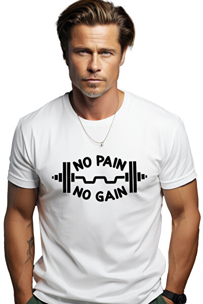 StoryGift Romania Tricou bărbătesc cu citat motivațional în engleză „no Pain,...