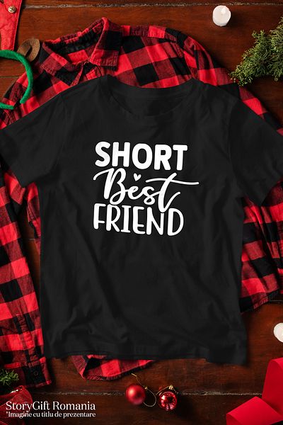 StoryGift Romania Men's T-shirt for short best friend - English text with print on the front, STG