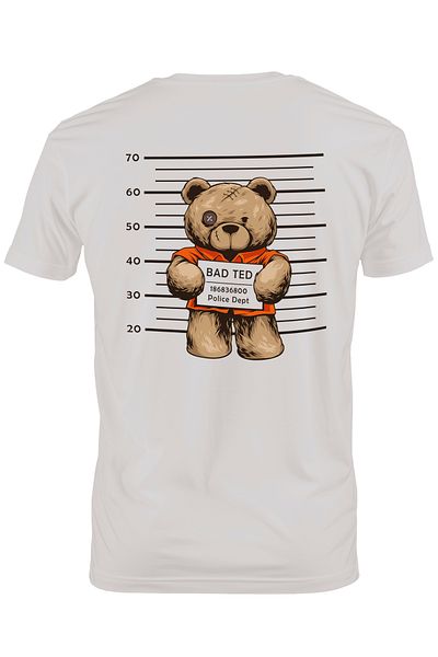 StoryGift Romania Tricou bărbătesc cu ursuleț de pluș, închisoare, poliție, cu imprimeu pe spate, 100% bumbac, astg