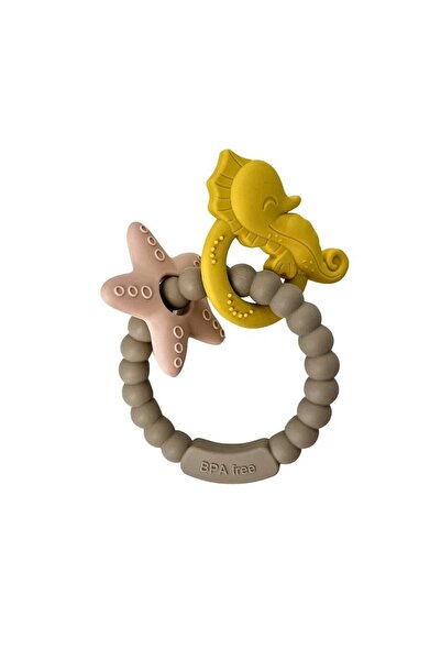 dalip Baby Teething Bracelet, Seahorse and Starfish Design, 3+ months, Silicone, BPA-free, 8.1 x 8.
