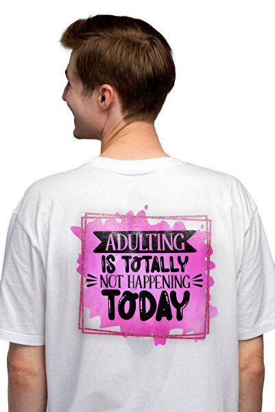 StoryGift Romania Tricou bărbătesc cu mesajul „a deveni adult nu se întâmplă ...