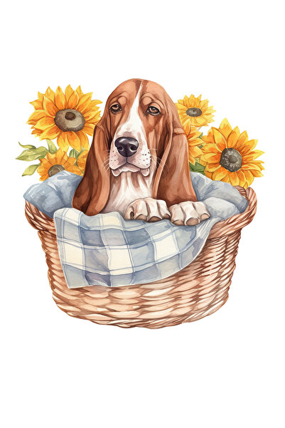 StoryGift Romania Sticker Autocolant 70CM Cu Beagle, Catel, Cos, Floarea Soarelui, Patura, Carouri, cu Margini