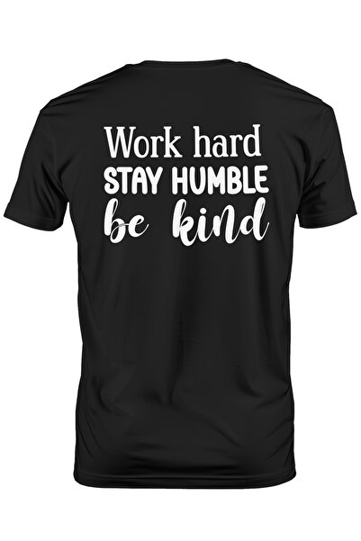 StoryGift Romania Tricou bărbătesc cu textul în engleză „work Hard, Stay Humb...